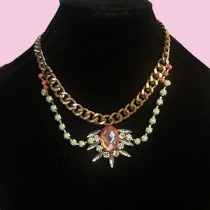 Etc! multicolor swag rhinestone statement necklace